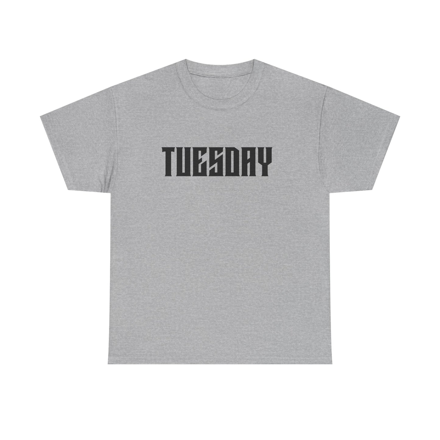 Graphic Tee with 'Tuesday' Print, Casual Wear, Streetwear, Gift for Students, Unisex Top, Everyday Fashion, Weekend Style
