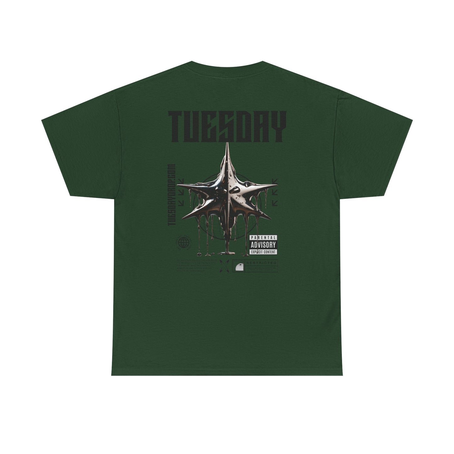 Graphic Tee with 'Tuesday' Print, Casual Wear, Streetwear, Gift for Students, Unisex Top, Everyday Fashion, Weekend Style