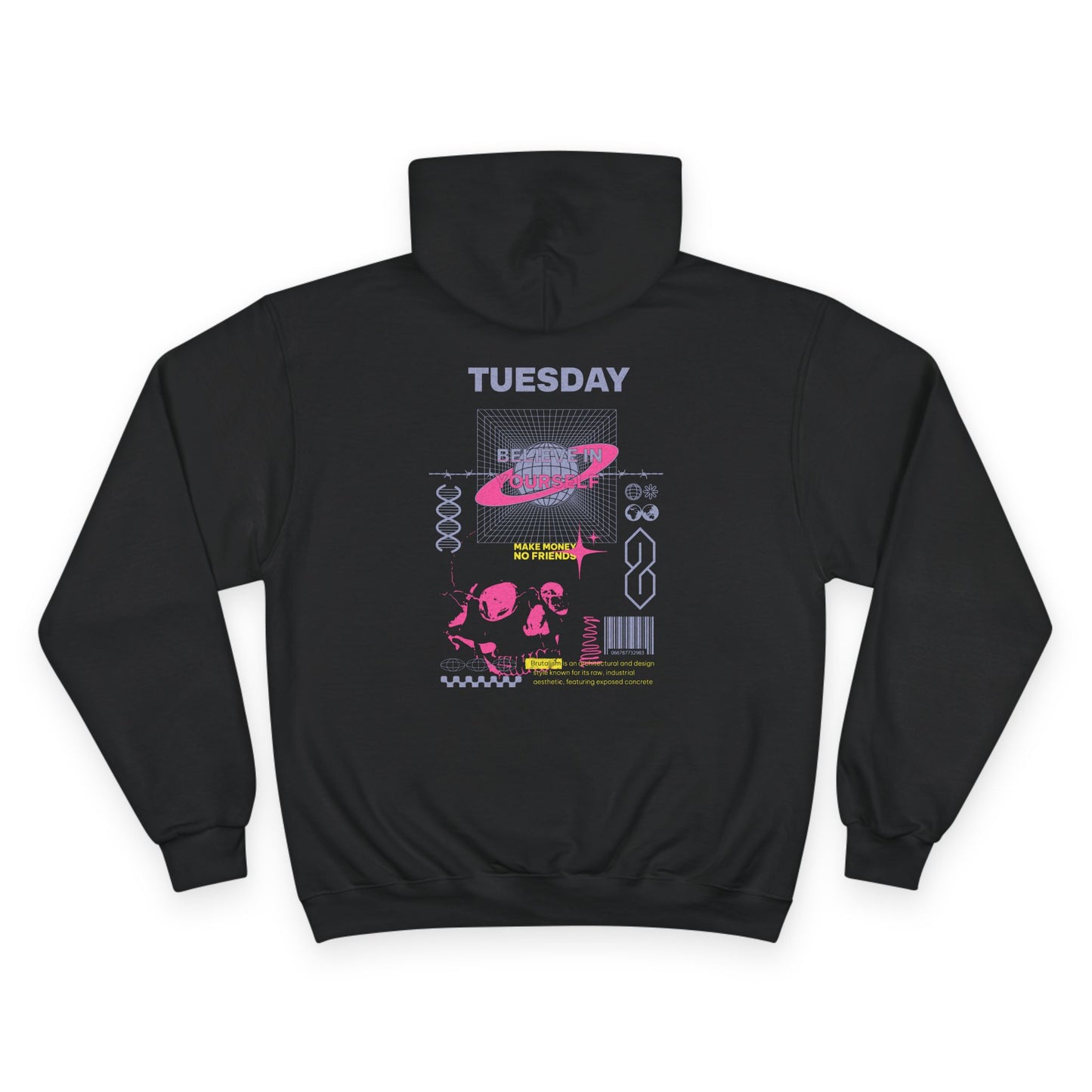 Graphic Tuesday Hoodie, Casual Sweatshirt, Unisex Fashion, Gift for Her, Everyday Wear, Trendy Streetwear