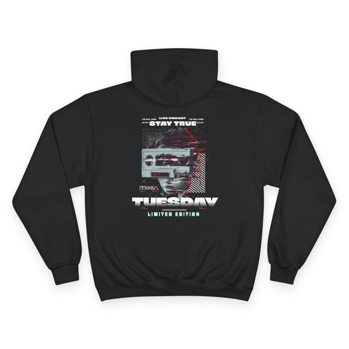 Limited Edition Tuesday Champion Hoodie - Stay True, Cozy Sweatshirt, Gift for Her, Comfy Casual Wear, Unique Sweatshirt