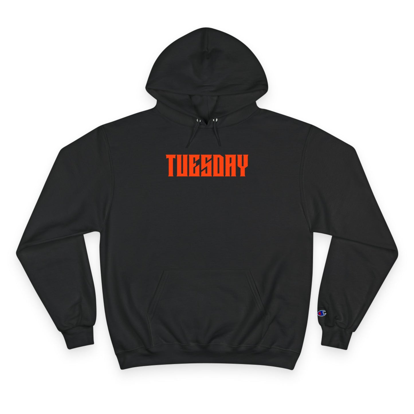 Stylish Tuesday Champion Hoodie, Graphic Hoodie, Casual Wear, Gift for Him, Unique Sweatshirt, Everyday Comfort