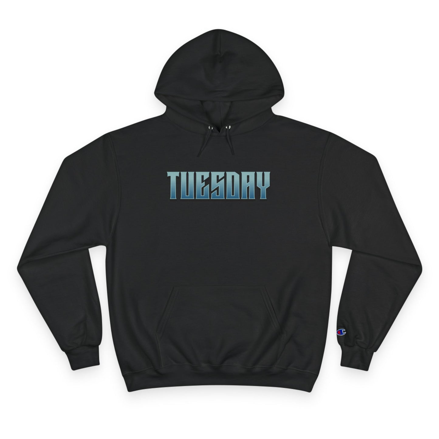 Edgy Tuesday Champion Hoodie - Casual Streetwear, Graphic Apparel, Halloween Gift, Cozy Layering, Unisex Fashion