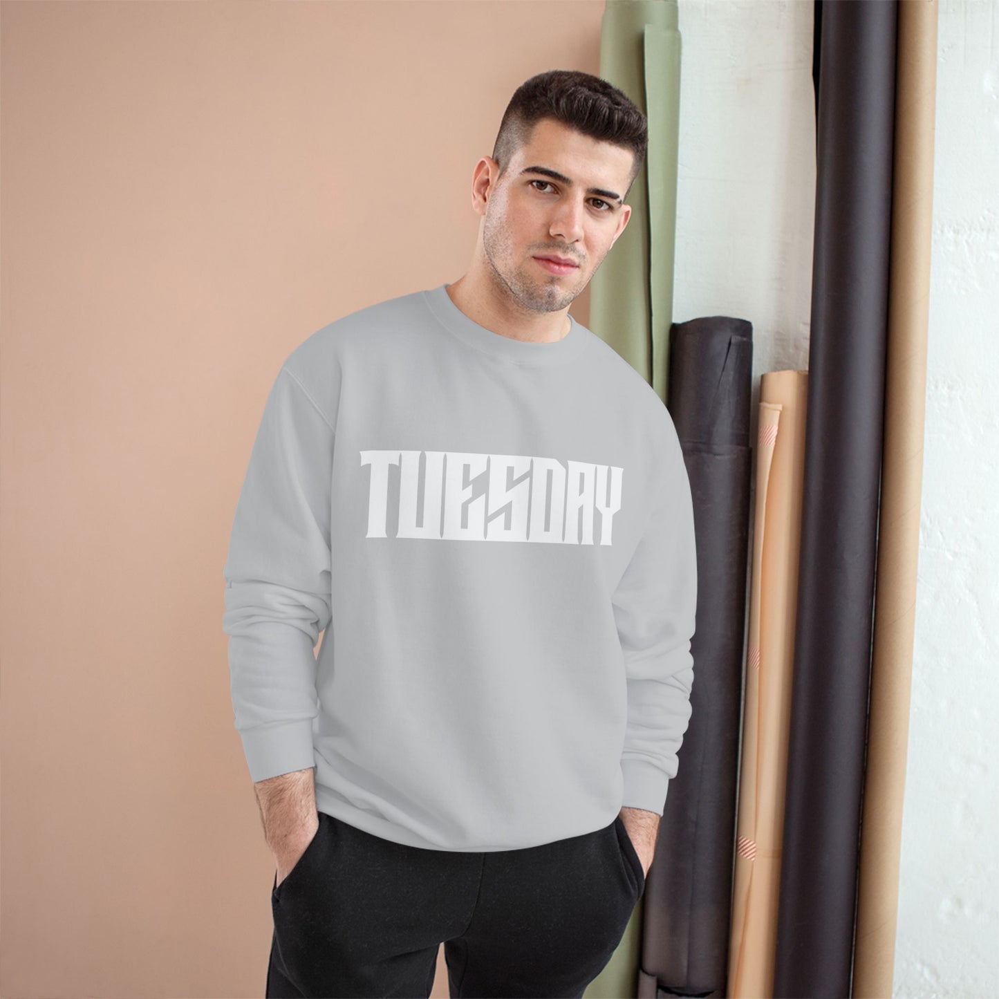 Retro Car Tuesday Champion Sweatshirt, Vintage Graphic Top, Cozy Unisex Apparel, Perfect Gift for Car Lovers, Unique Streetwear