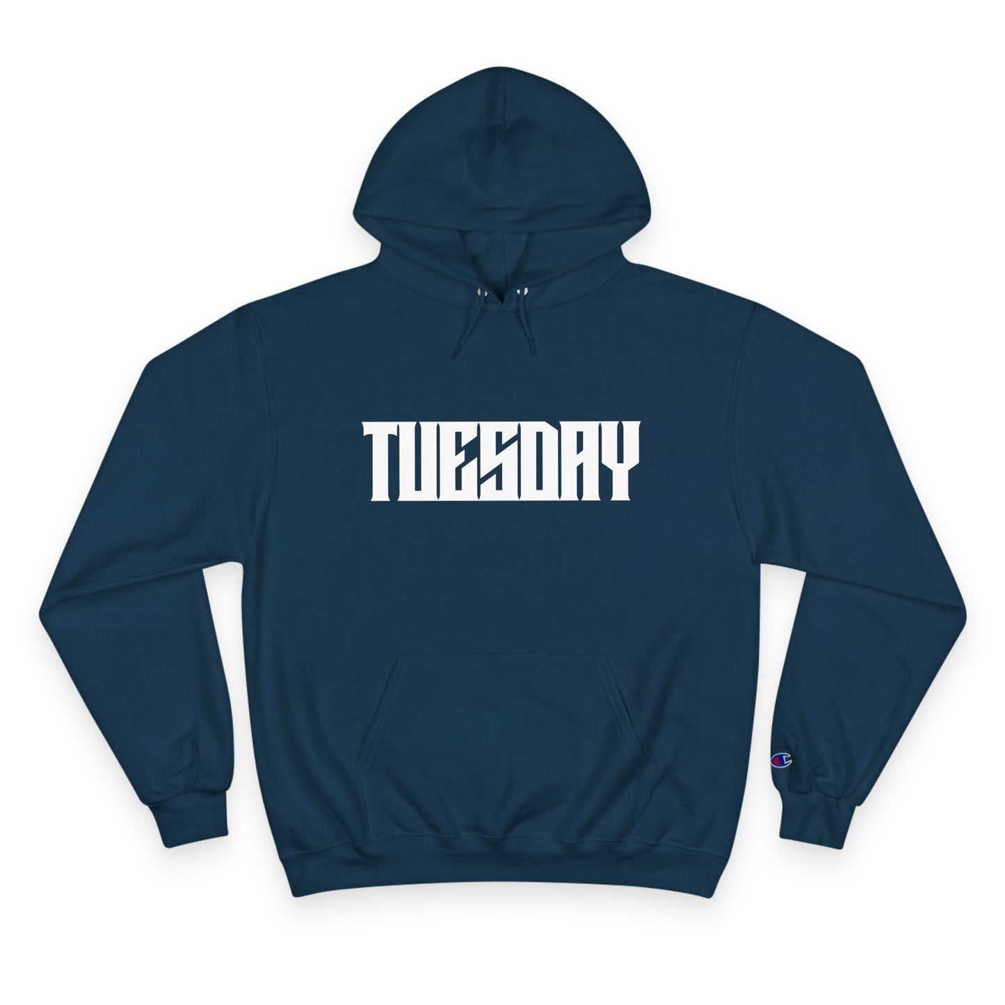 Casual Champion Hoodie, Day of the Week Gift, Unique Graphic Sweatshirt, Tuesday Vibes, Perfect for Vacations & Relaxation