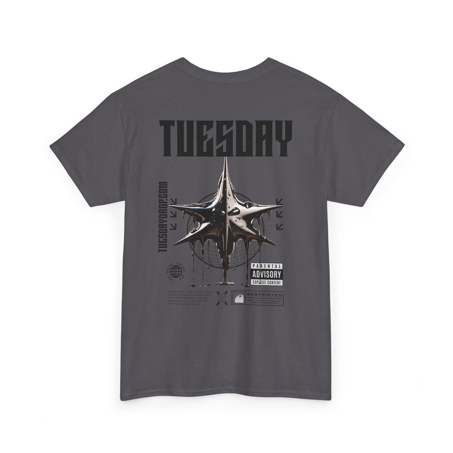 Graphic Tee with 'Tuesday' Print, Casual Wear, Streetwear, Gift for Students, Unisex Top, Everyday Fashion, Weekend Style