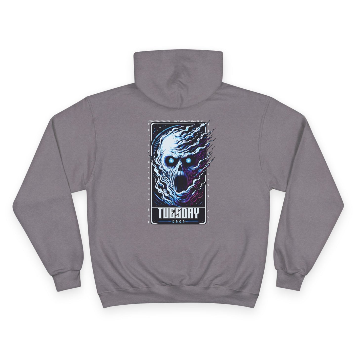 Tuesday Skull Champion Hoodie, Graphic Sweatshirt, Halloween Gift, Unique Casual Wear, Trendy Hoodie for Everyday Style