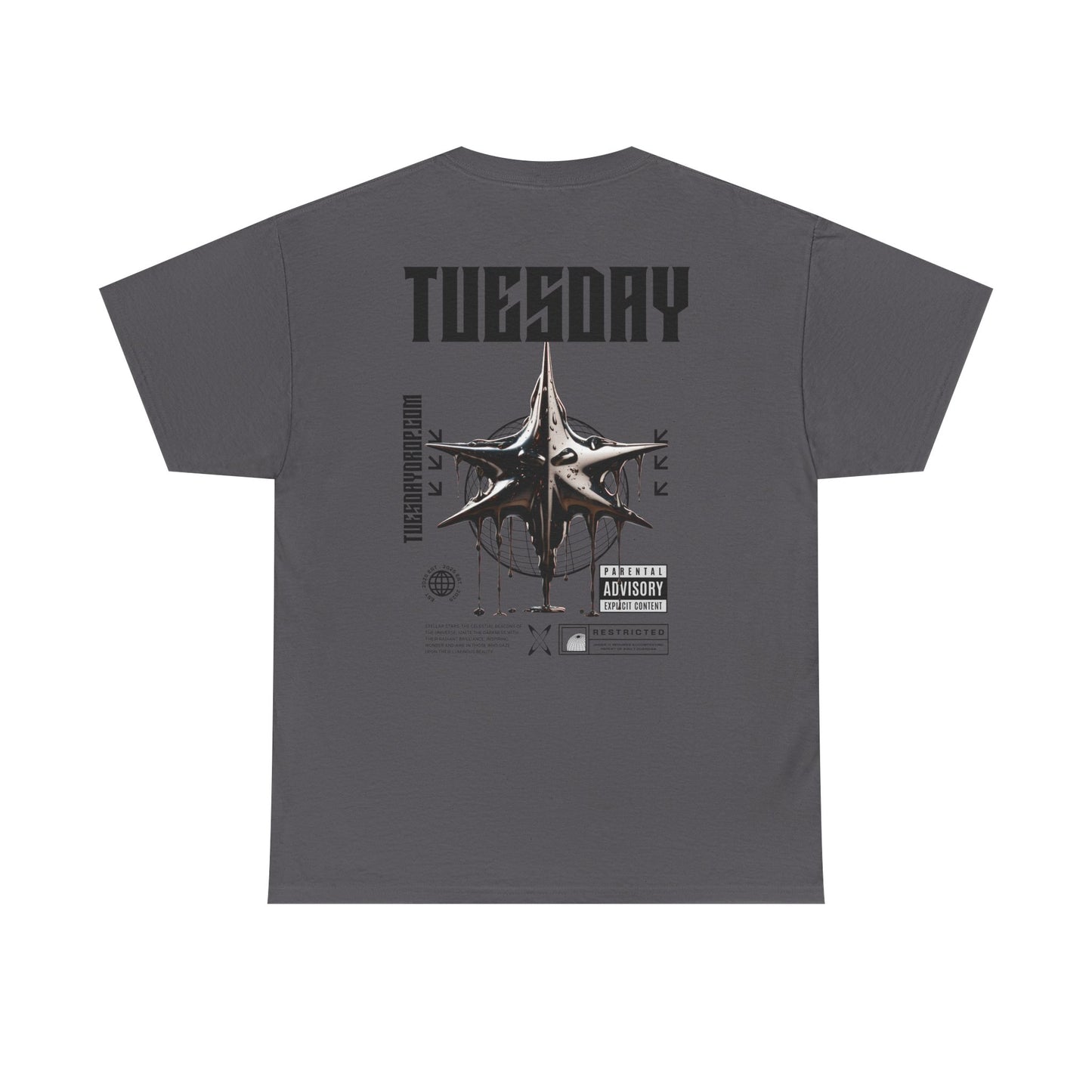 Graphic Tee with 'Tuesday' Print, Casual Wear, Streetwear, Gift for Students, Unisex Top, Everyday Fashion, Weekend Style