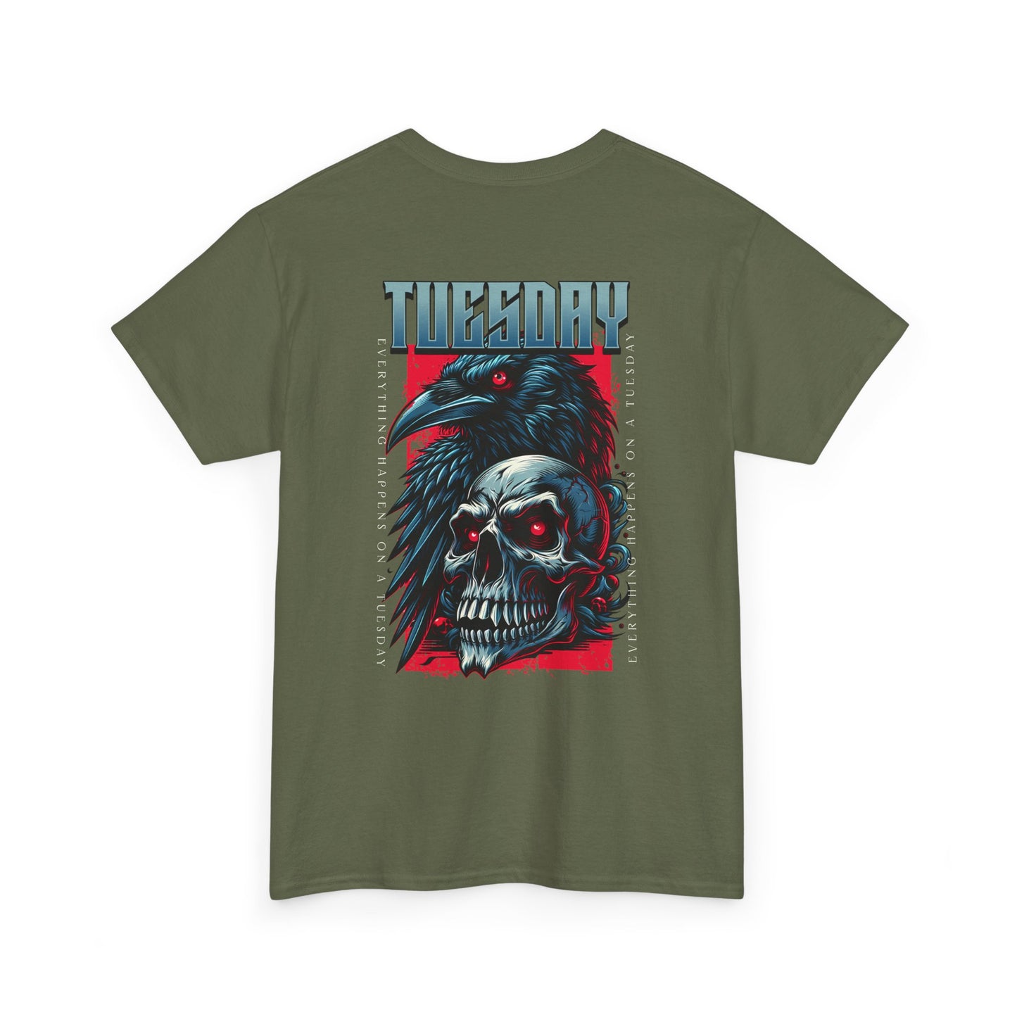 Gothic Skull and Raven Tee, Casual Gothic Fashion, Halloween Shirt, Dark Aesthetic Apparel, Unisex Graphic Cotton Tee, Trendy Everyday Wear