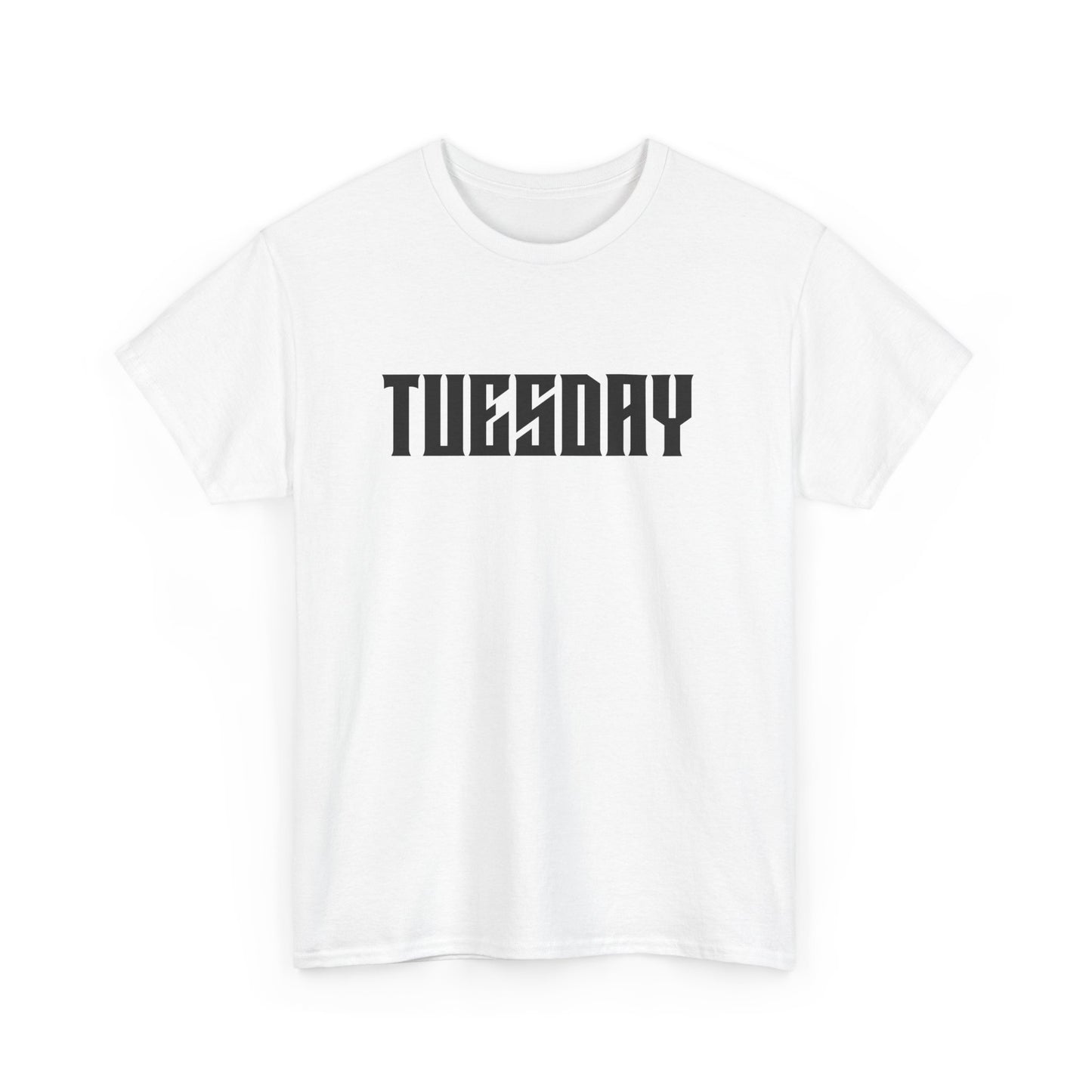 Graphic Tee with 'Tuesday' Print, Casual Wear, Streetwear, Gift for Students, Unisex Top, Everyday Fashion, Weekend Style