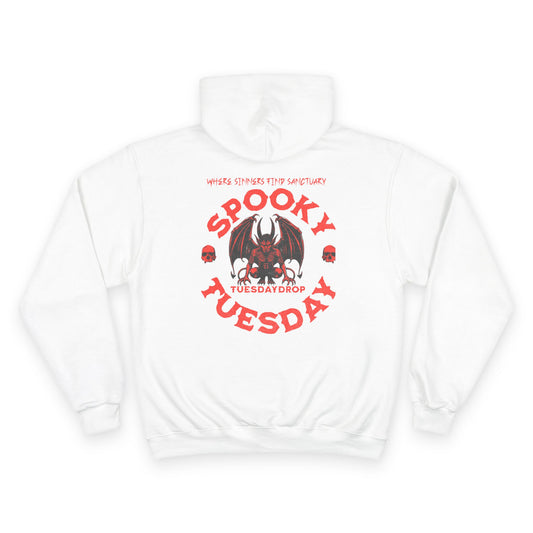 Spooky Tuesday Hoodie, Halloween Sweatshirt, Cozy Fall Fashion, Unisex Pullover, Perfect for October Celebrations, Gift for Horror Fans