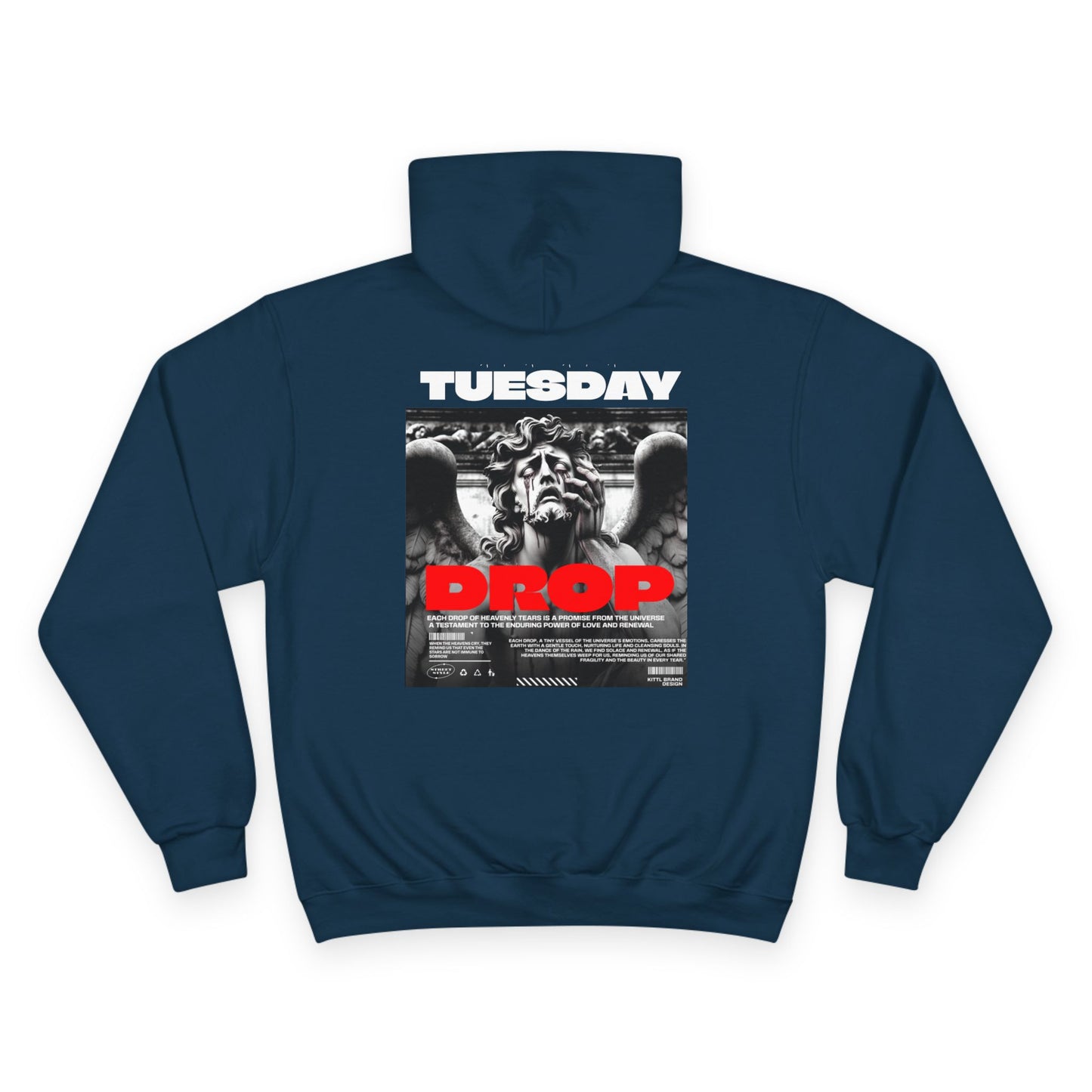 Casual Champion Hoodie with Tuesday Drop Design, Trendy Streetwear, Comfortable Gift for Him/Her, Perfect for Every Day, Cool Graphic [...]
