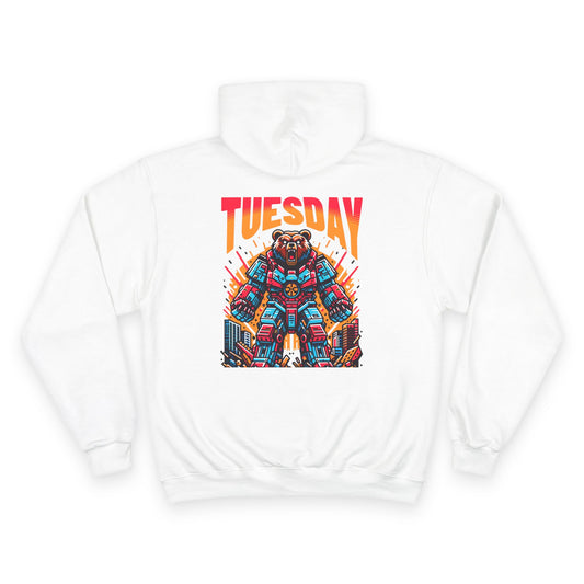 Stylish Tuesday Champion Hoodie, Graphic Hoodie, Casual Wear, Gift for Him, Unique Sweatshirt, Everyday Comfort