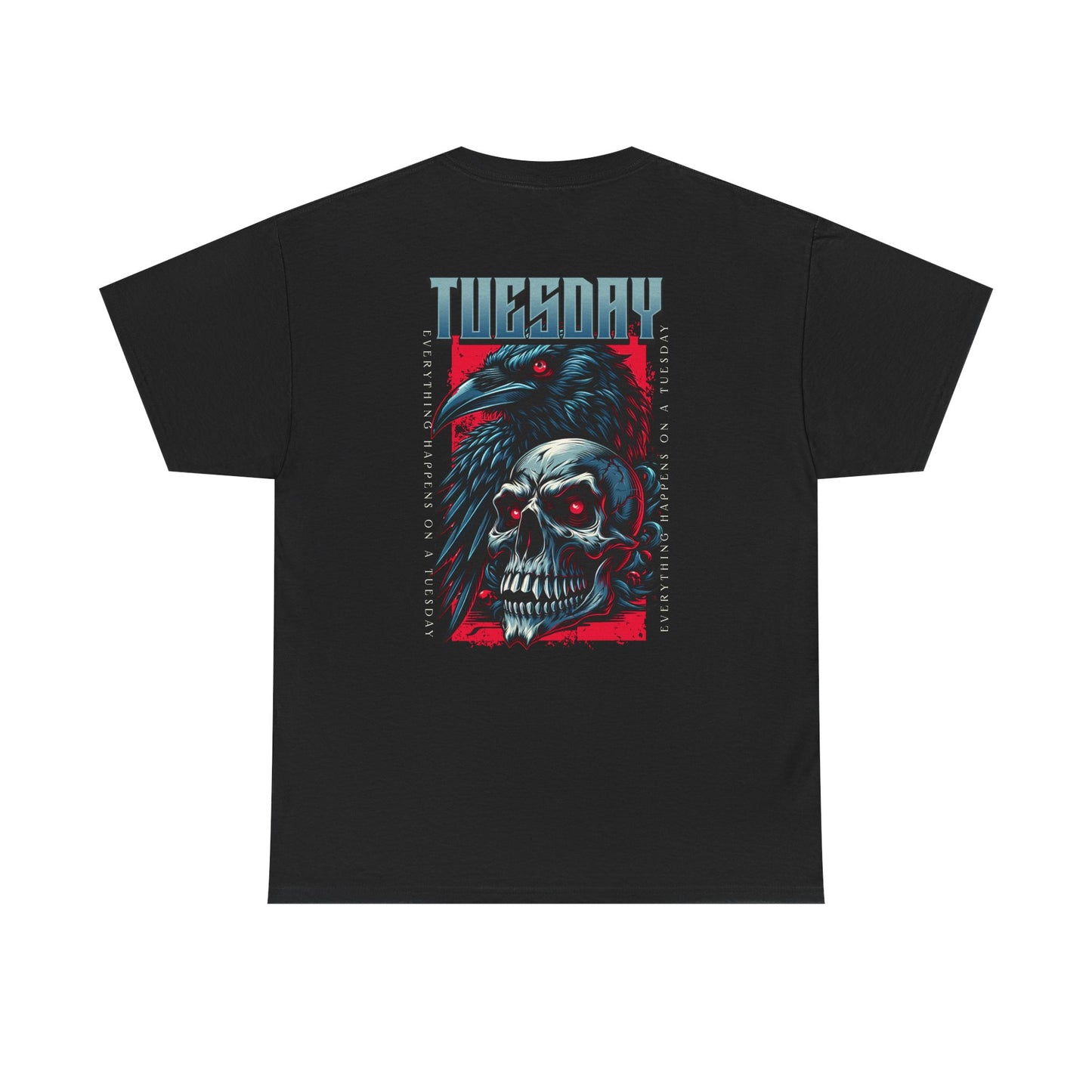 Gothic Skull and Raven Tee, Casual Gothic Fashion, Halloween Shirt, Dark Aesthetic Apparel, Unisex Graphic Cotton Tee, Trendy Everyday Wear