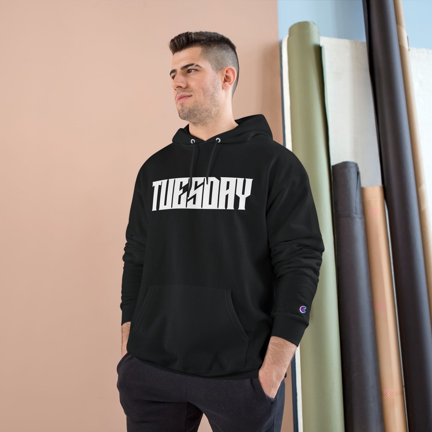 Champion Hoodie with Tuesday Design - Casual Streetwear, Perfect Gift for Birthdays and Everyday Comfort, Unisex Pullover, Trendy [...]