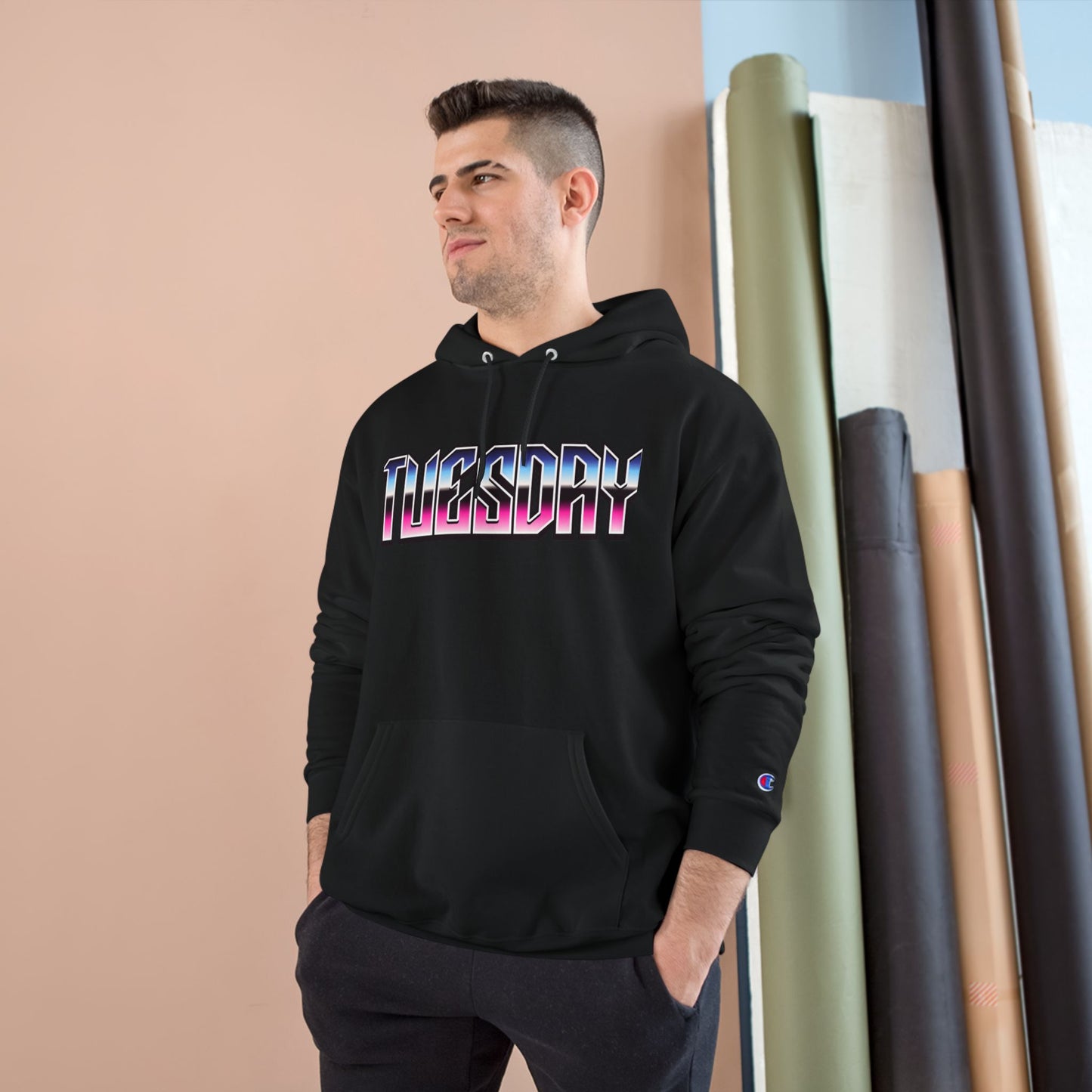 Retro-Inspired Champion Hoodie - 'Tuesday' Graphic Sweatshirt, Perfect Gift for Wolf Lovers, Cozy Lounge Wear, Stylish Everyday [...]