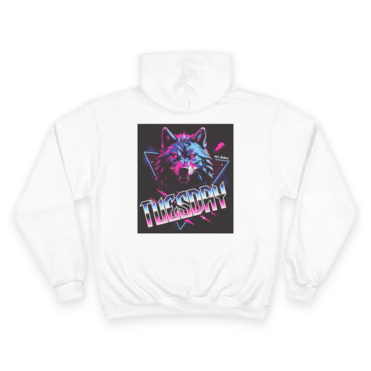 Retro-Inspired Champion Hoodie - 'Tuesday' Graphic Sweatshirt, Perfect Gift for Wolf Lovers, Cozy Lounge Wear, Stylish Everyday [...]
