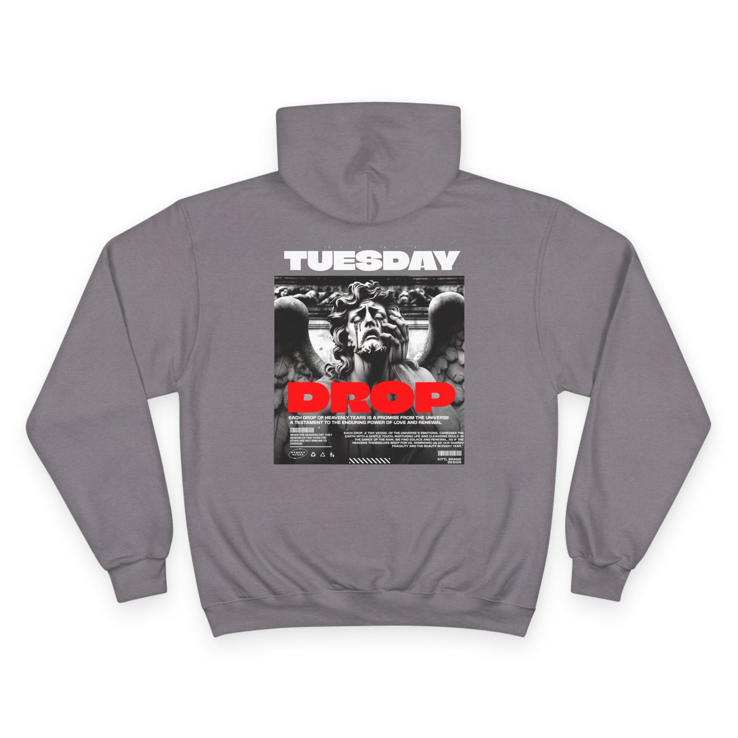 Casual Champion Hoodie with Tuesday Drop Design, Trendy Streetwear, Comfortable Gift for Him/Her, Perfect for Every Day, Cool Graphic [...]