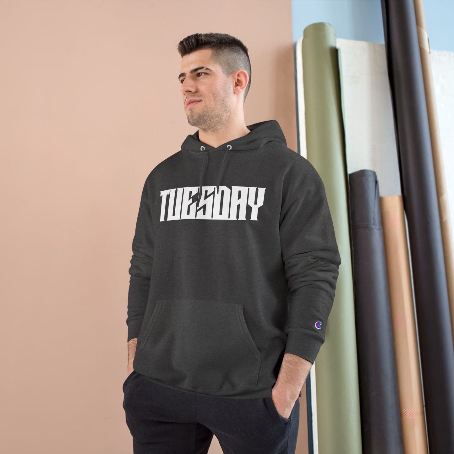 Champion Hoodie with Tuesday Design - Casual Streetwear, Perfect Gift for Birthdays and Everyday Comfort, Unisex Pullover, Trendy [...]
