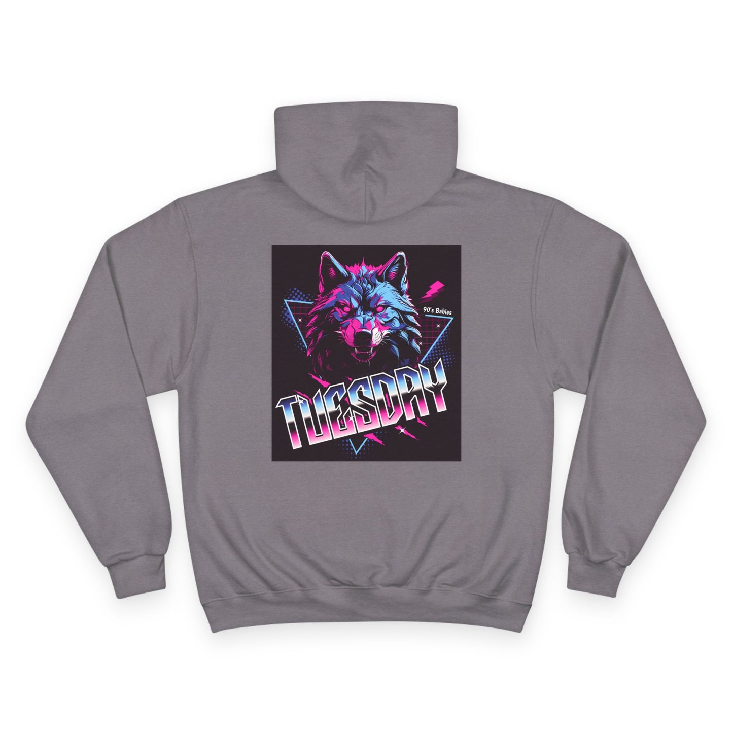 Retro-Inspired Champion Hoodie - 'Tuesday' Graphic Sweatshirt, Perfect Gift for Wolf Lovers, Cozy Lounge Wear, Stylish Everyday [...]