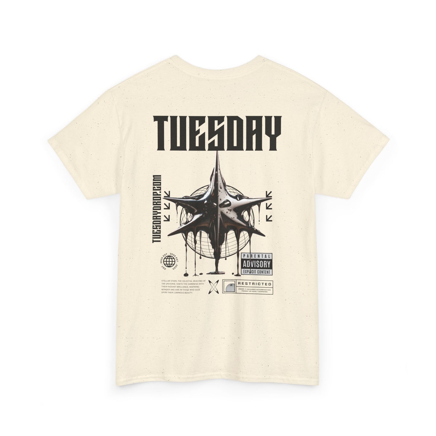 Graphic Tee with 'Tuesday' Print, Casual Wear, Streetwear, Gift for Students, Unisex Top, Everyday Fashion, Weekend Style
