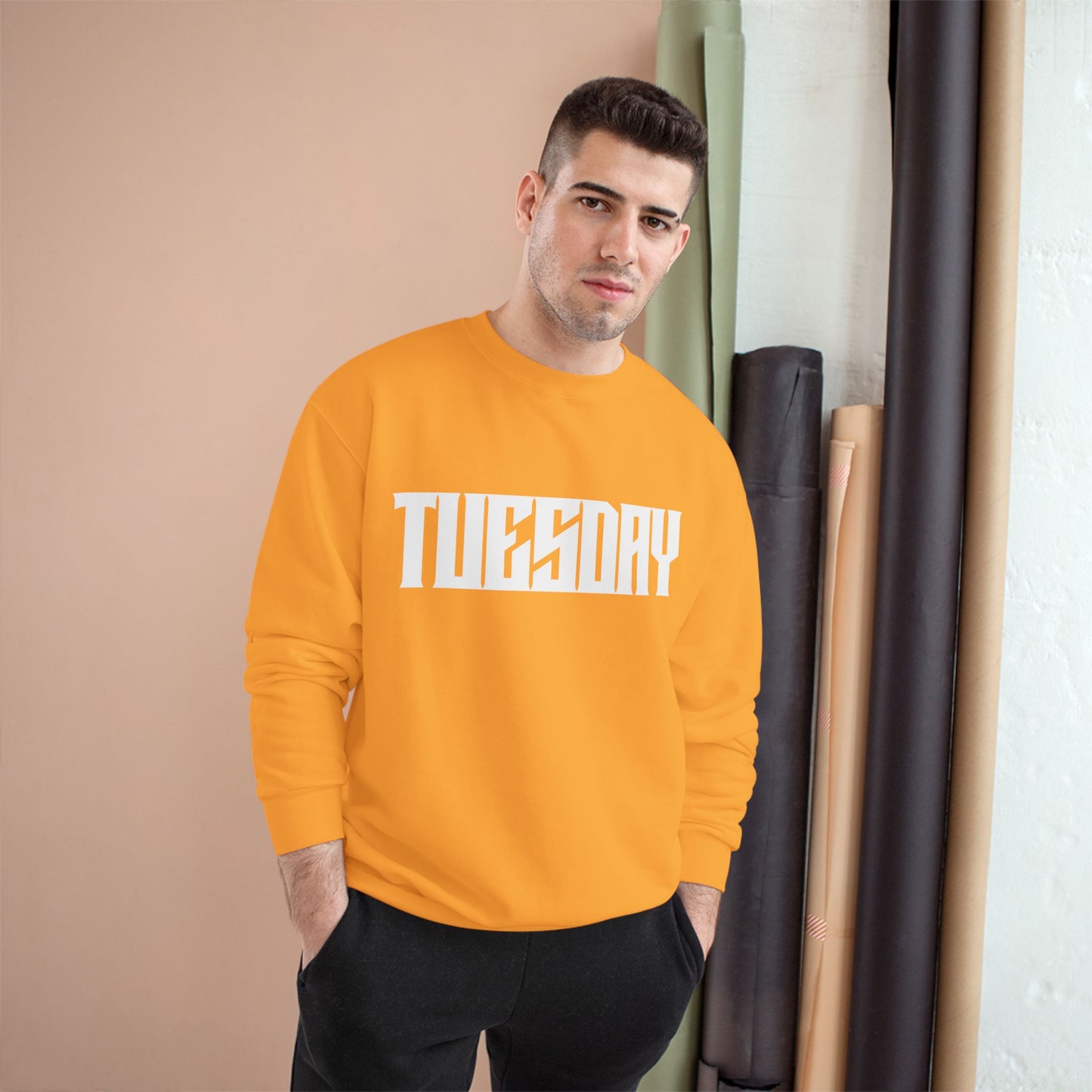 Retro Car Tuesday Champion Sweatshirt, Vintage Graphic Top, Cozy Unisex Apparel, Perfect Gift for Car Lovers, Unique Streetwear
