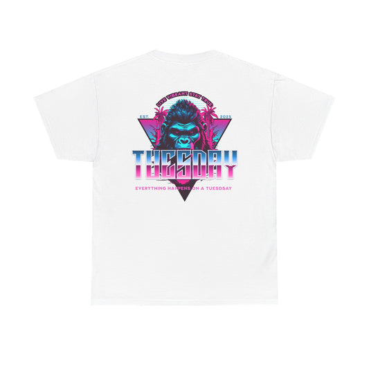 Retro Tuesday Graphic Tee, Fun Casual T-Shirt for Everyday Wear, Unisex Cotton Top, Party Shirt, Gift for Birthdays and Celebrations