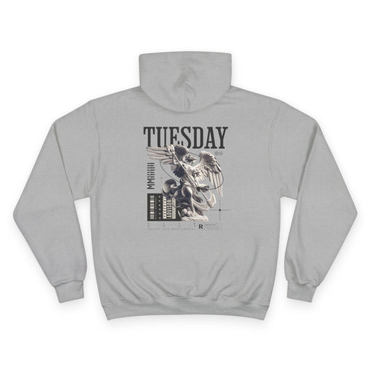 Tuesday Champion Hoodie - Stylish & Comfy Oversized Hoodie, Gift for Her, Unique Sweatshirt for Daily Wear, Cozy Fashion Statement