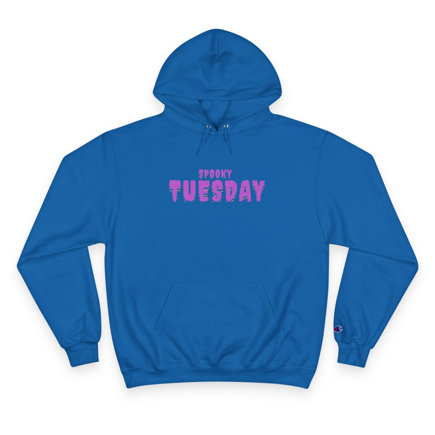 Spooky Tuesday Champion Hoodie, Halloween Apparel, Cozy Sweatshirt, Unisex Hoodie, Autumn Fashion, Gift for Her