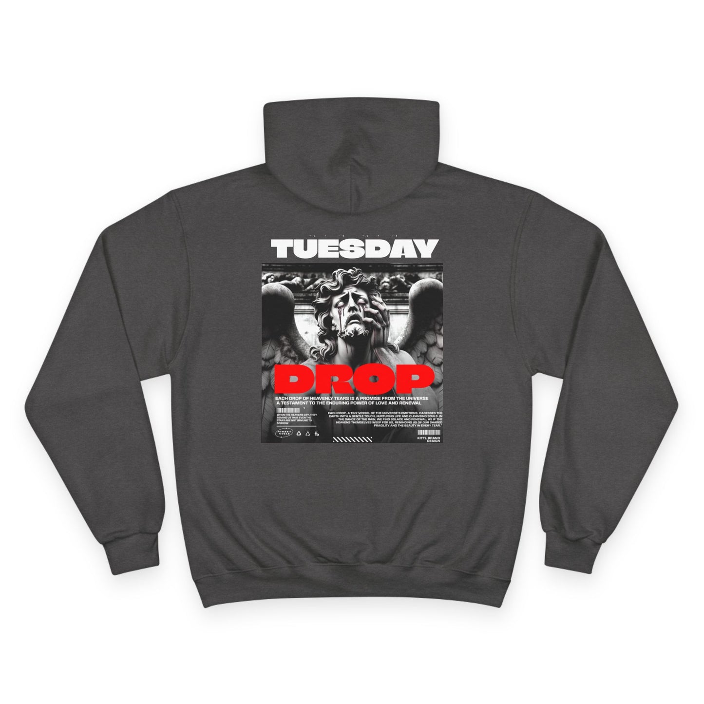 Casual Champion Hoodie with Tuesday Drop Design, Trendy Streetwear, Comfortable Gift for Him/Her, Perfect for Every Day, Cool Graphic [...]