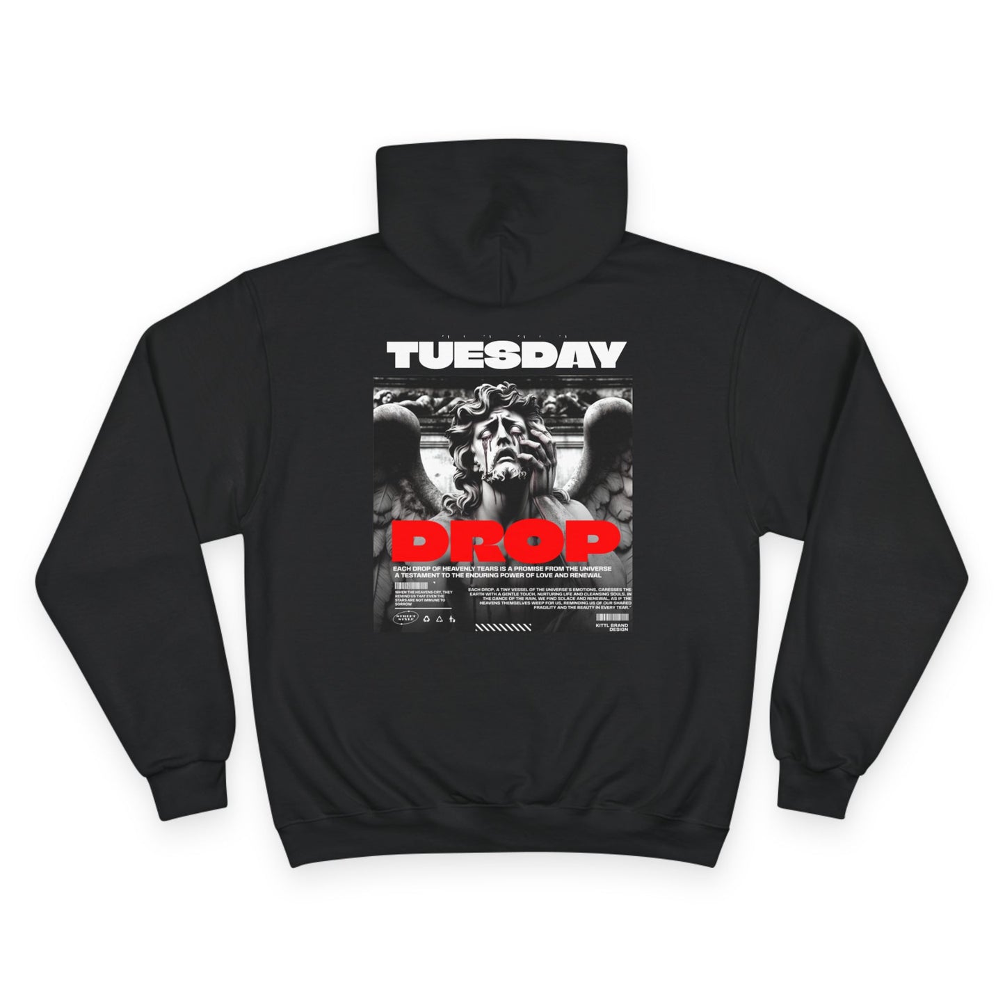 Casual Champion Hoodie with Tuesday Drop Design, Trendy Streetwear, Comfortable Gift for Him/Her, Perfect for Every Day, Cool Graphic [...]